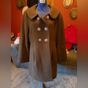 Mossimo Supply Co. Brown Double-Breasted Coat